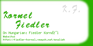 kornel fiedler business card